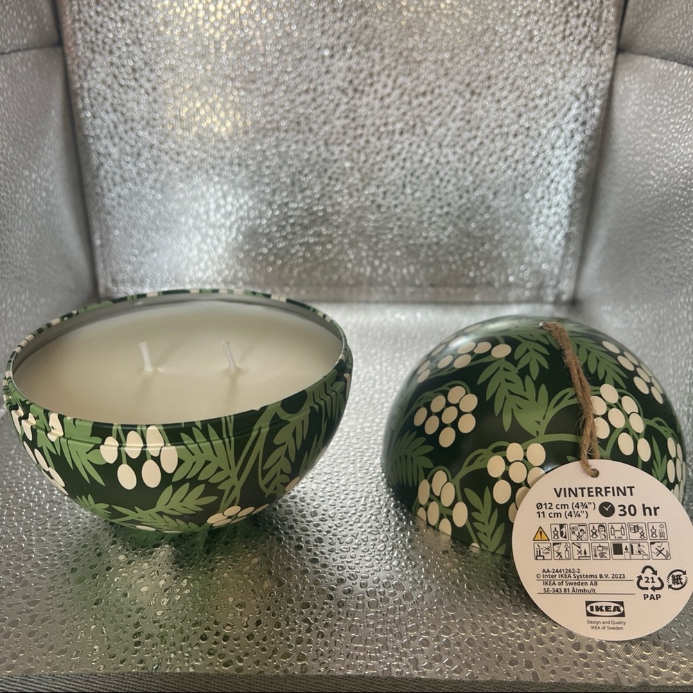 IKEA 2 wick Boho Style Candle w Lid